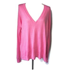 J. Crew S pink long sleeve v neck sweater
